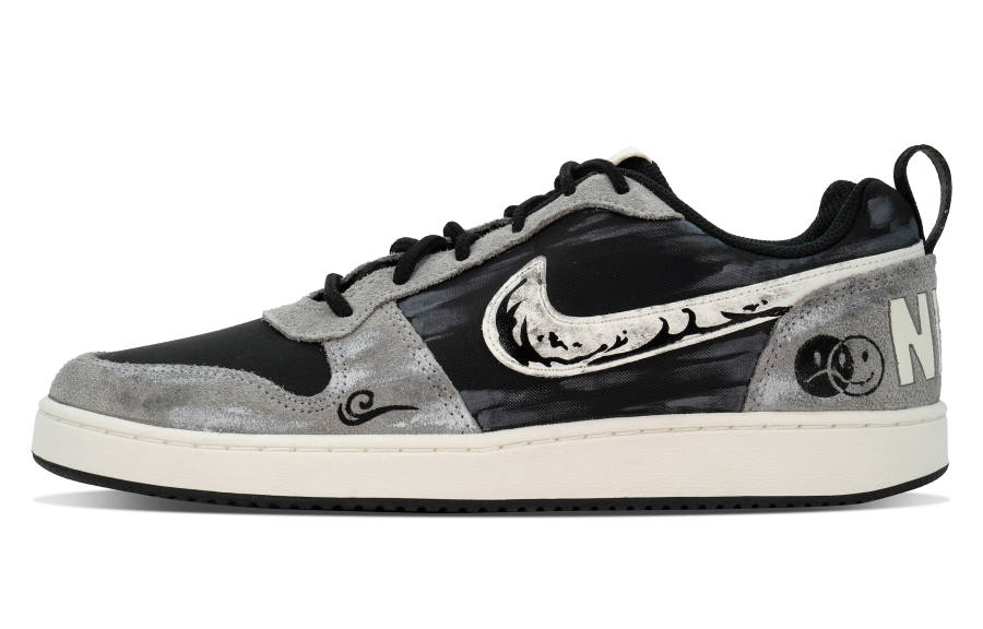 Nike Nike Court Borough DEER Dream Abrasion Resistant Abrasion Resistant Low top Skateboard Shoes Men's Black White Gray