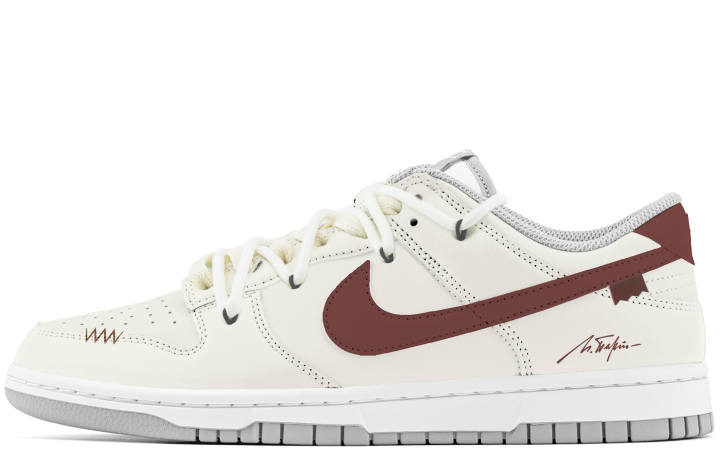 Nike Nike Dunk Synthetic Leather Lightweight Height Increasing Low top Skateboard Shoes Women's Ecru