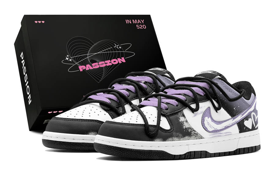 Nike Nike Dunk Leather Low top Skateboard Shoes Women's Purple White