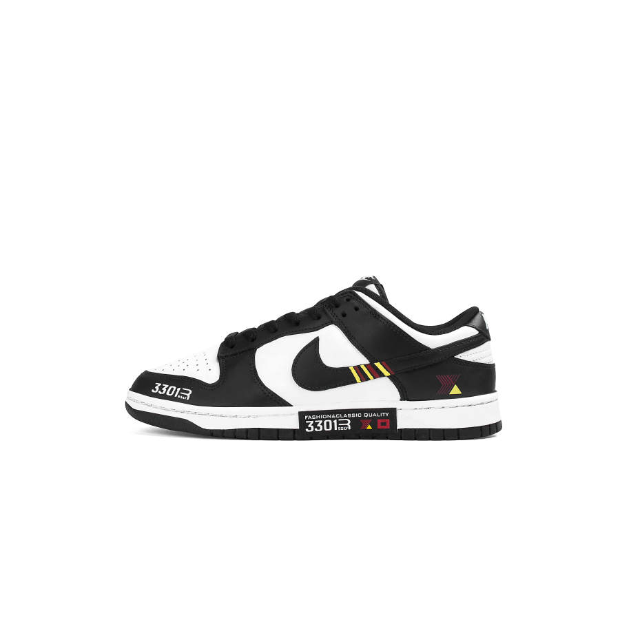Nike Nike Dunk Leather Cushioning Abrasion Resistant Lightweight Low top Skateboard Shoes Unisex Black