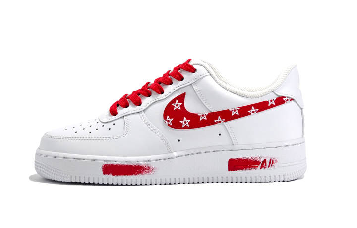 Nike Nike Air Force 1 Slip Resistant, Abrasion Resistant, Breathable Low top Skateboard Shoes Unisex Red White