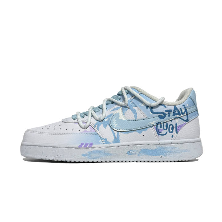 Nike Nike Court Vision 1 Wave Coconut Cushioning Low top Skateboard Shoes Unisex Light Blue