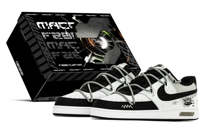 Nike Nike Court Vision Unrestrained Graffiti, Special Box, Panda Lightweight Low top Skateboard Shoes Men's