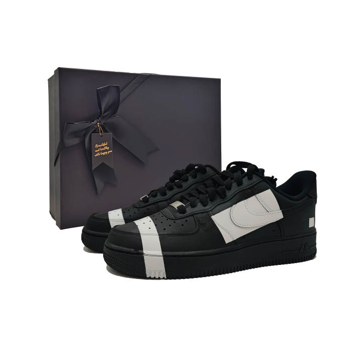 Nike Nike Air Force 1 Sharp And Dazzling FL Player Cushioning, Wear Resistant Low top Skateboard Shoes Unisex Black