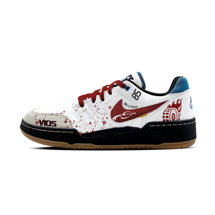 Nike Nike Full Force Low Error Code Abrasion Resistant Low top Skateboard Shoes Men's White Red