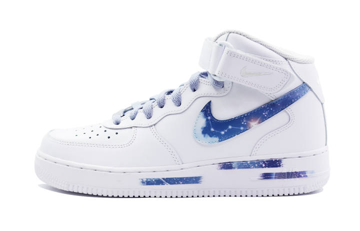Nike Nike Air Force 1 Mid top Skateboard Shoes Men's White Blue