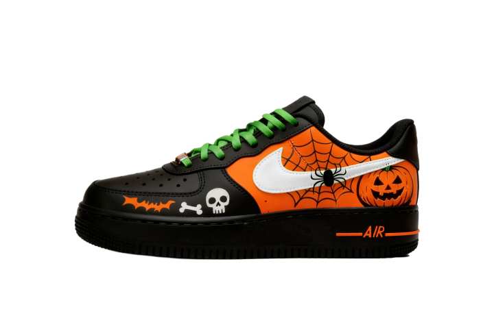 Nike Nike Air Force 1 Demon Pumpkin Low top Skateboard Shoes Unisex Black White Orange