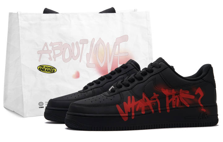 Nike Nike Air Force 1 Low top Skateboard Shoes Unisex Black Red