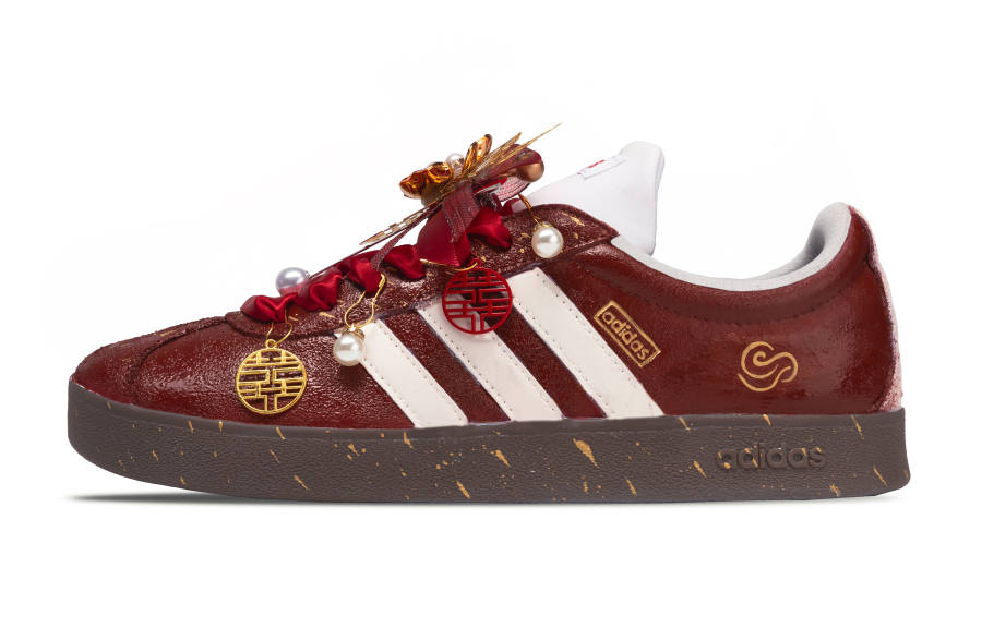 Adidas Adidas VL COURT 2.0 Polyamide And Naruto Uzumaki Wear resistant And Lightweight Low top Skateboard Shoes Unisex Red