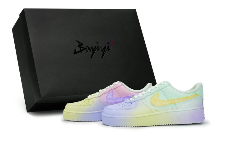 Nike Nike Air Force 1 811 Manufacturing, Multicolor Spring Dawn Yellow Purple, Special Shoe Box