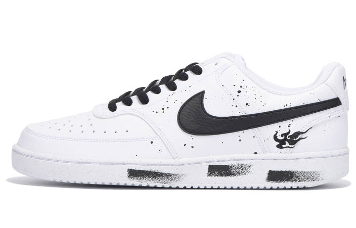 Nike Nike Court Vision 1 Leather Coverage Slip Resistant Low top Skateboard Shoes Men's White