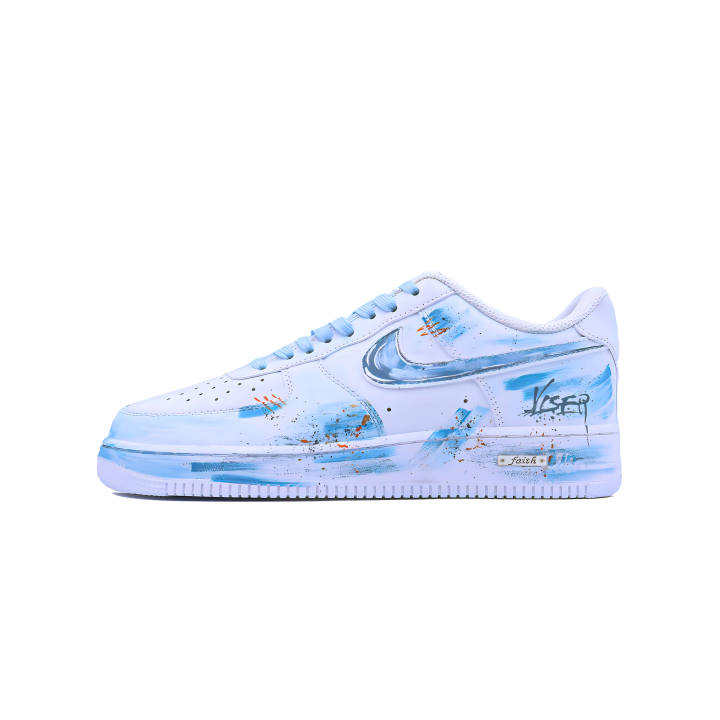 Nike Nike Air Force 1 Low top Skateboard Shoes Unisex Blue White