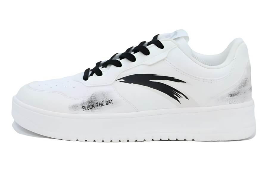 Anta Easy Slip Resistant Abrasion Resistant Low top Skateboard Shoes Unisex White