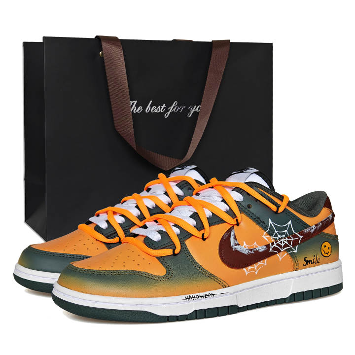 Nike Nike Dunk Low top Skateboard Shoes Unisex Orange Green