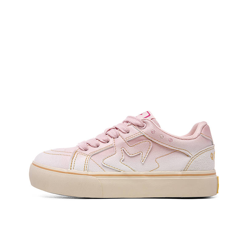 KEAIDENI Canvas Wear resistant And Lightweight Low top Skateboard Shoes Women's Gradient Pink
