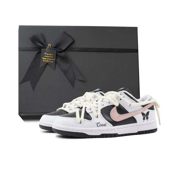 Nike Nike Dunk Reverse Butterfly Abrasion Resistant Low top Skateboard Shoes Unisex Black Pink