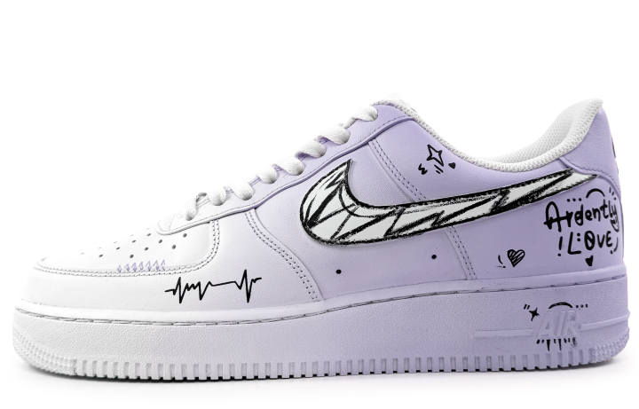 Nike Nike Air Force 1 Classic Vintage Abrasion Resistant Low top Skateboard Shoes Unisex Light Purple