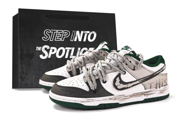 Nike Nike Dunk Abrasion Resistant Low top Skateboard Shoes Unisex White Brown
