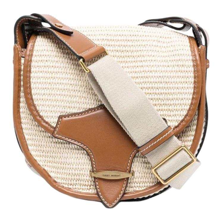 ISABEL MARANT Leather Crossbody Bag, Shoulder Bag Women's Beige