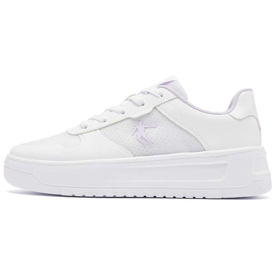 QIAODAN Shiro Dragon Low top Skateboard Shoes Women's White Ice Hydrogen Purple