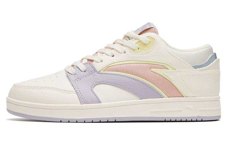 Anta Slip Resistant Abrasion Resistant Slip Resistant Abrasion Resistant Low top Skateboard Shoes Women's White Purple