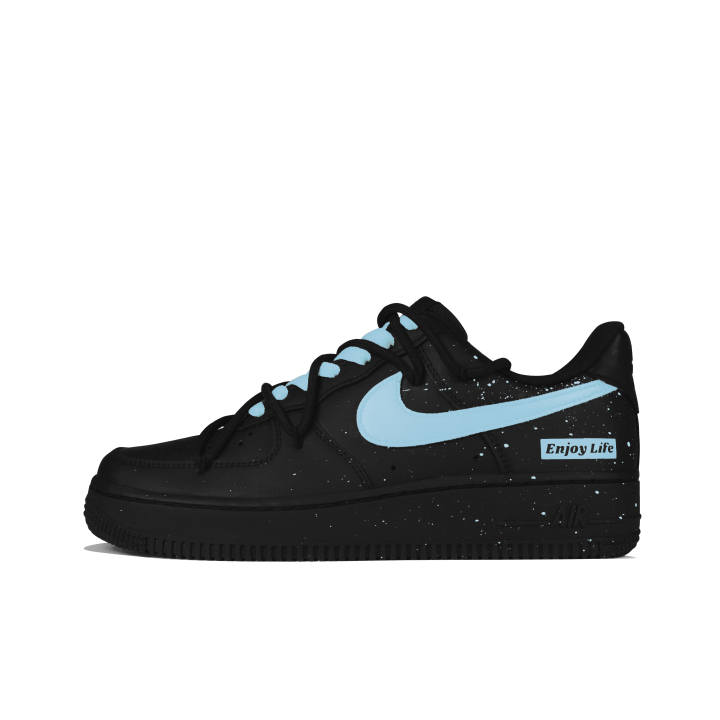 Nike Nike Air Force 1 Leather Low top Skateboard Shoes Unisex Black Blue