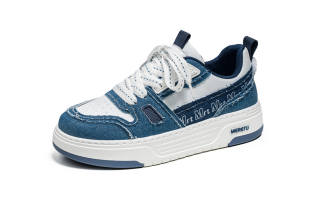 Meiretu Slip Resistant Cushioning Slip Resistant Cushioning Low top Skateboard Shoes Unisex Blue
