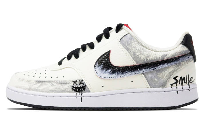 Nike Nike Court Vision 1 Ink Void Leather Abrasion Resistant Low top Skateboard Shoes Men's Light Gray