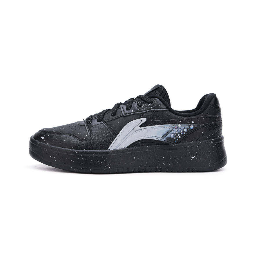 Li-Ning Li Ning Sycee 2 Slip Resistant, Abrasion Resistant, Height Increasing Low top Skateboard Shoes Unisex Black Silver