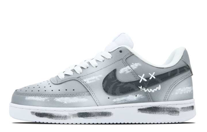 Nike Nike Court Vision 1 Low top Skateboard Shoes Women's Gray White