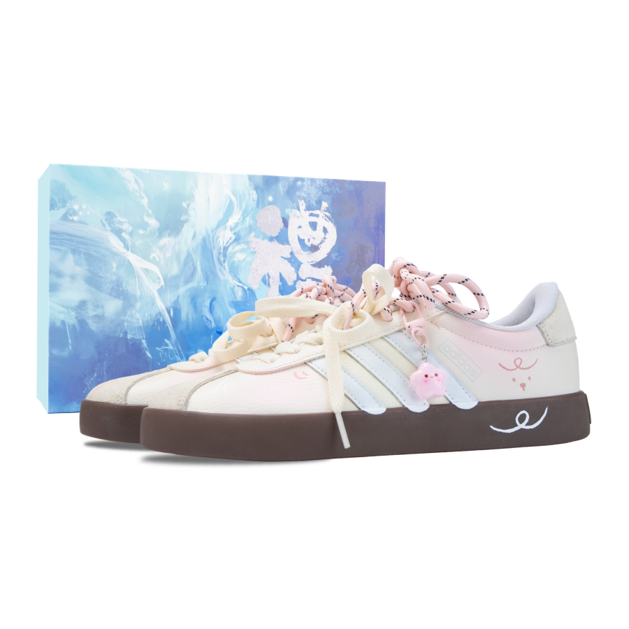 Adidas Adidas VL COURT 2.0 Cheese Jelly Abrasion Resistant Low top Skateboard Shoes Women's Beige