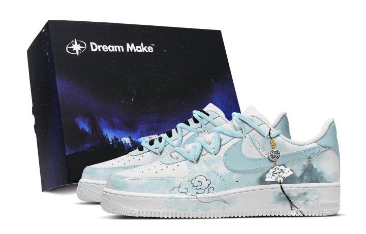 Nike Nike Air Force 1 Abrasion Resistant Low top Skateboard Shoes Men's Cyan