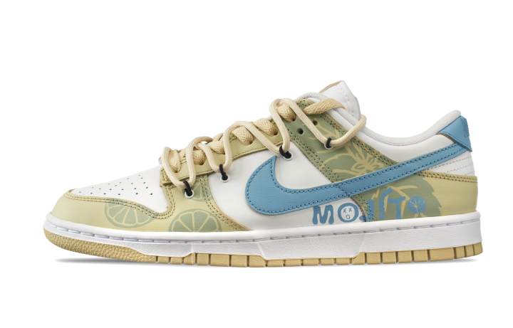 Nike Nike Dunk Alcoholic Low top Skateboard Shoes Men's Blue Yellow