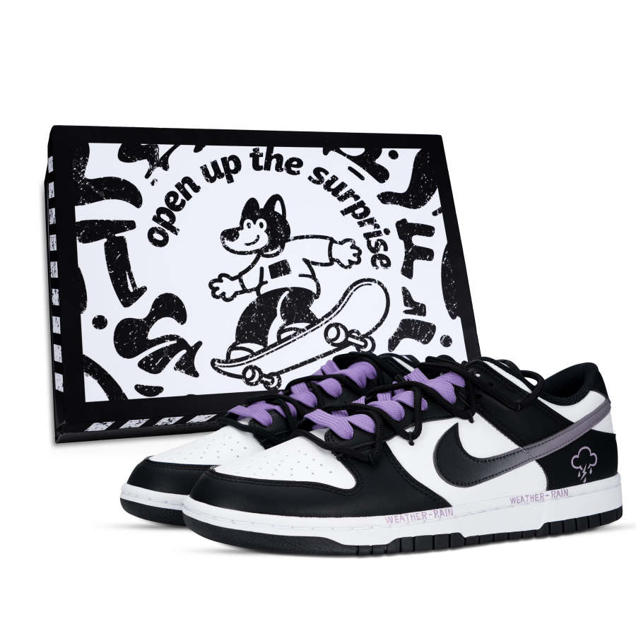 Nike Nike Dunk Unpredictable Weather Black Shoe Box Abrasion Resistant Abrasion Resistant Low top Skateboard Shoes Unisex