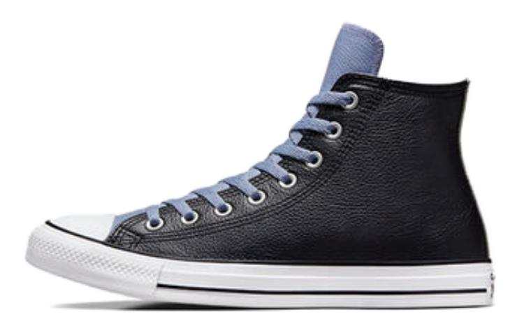 Converse Leather Cushioning Abrasion Resistant Cushioning, Wear Resistant High top Skateboard Shoes Unisex Black Blue