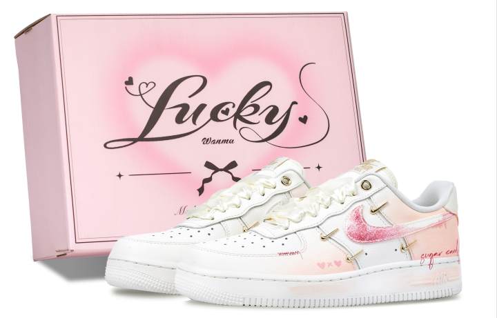 Nike Nike Air Force 1 Low top Skateboard Shoes Unisex White Pink