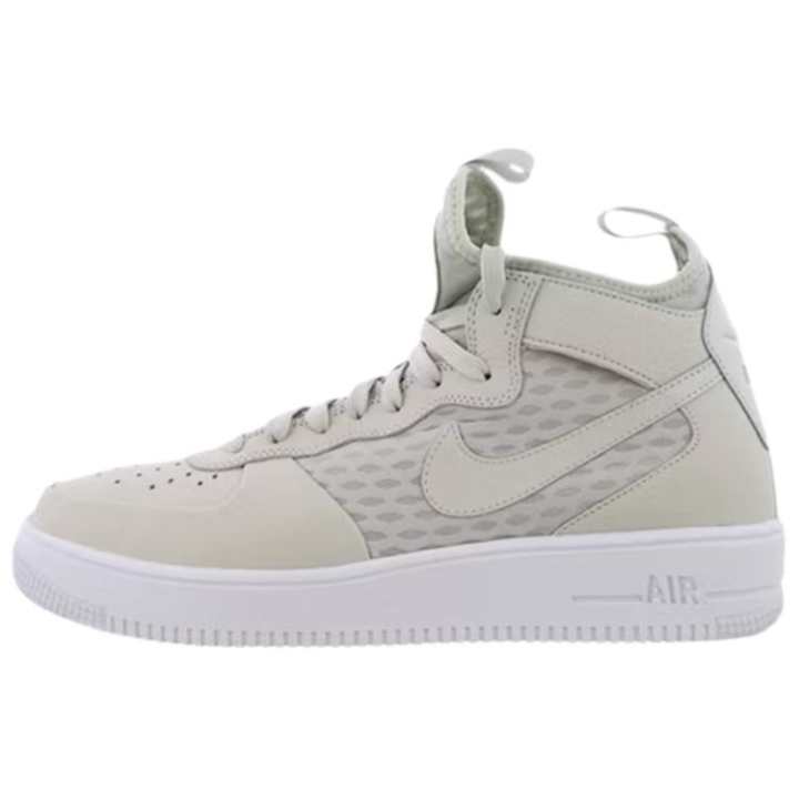 Nike Nike Air Force 1 Wear resistant And Lightweight Mid top Skateboard Shoes Unisex Ecru