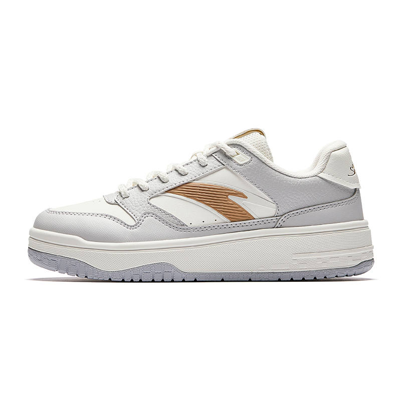 Anta Street Rebel 3 Textile, Synthetic Leather Low top Skateboard Shoes Women's White Gray