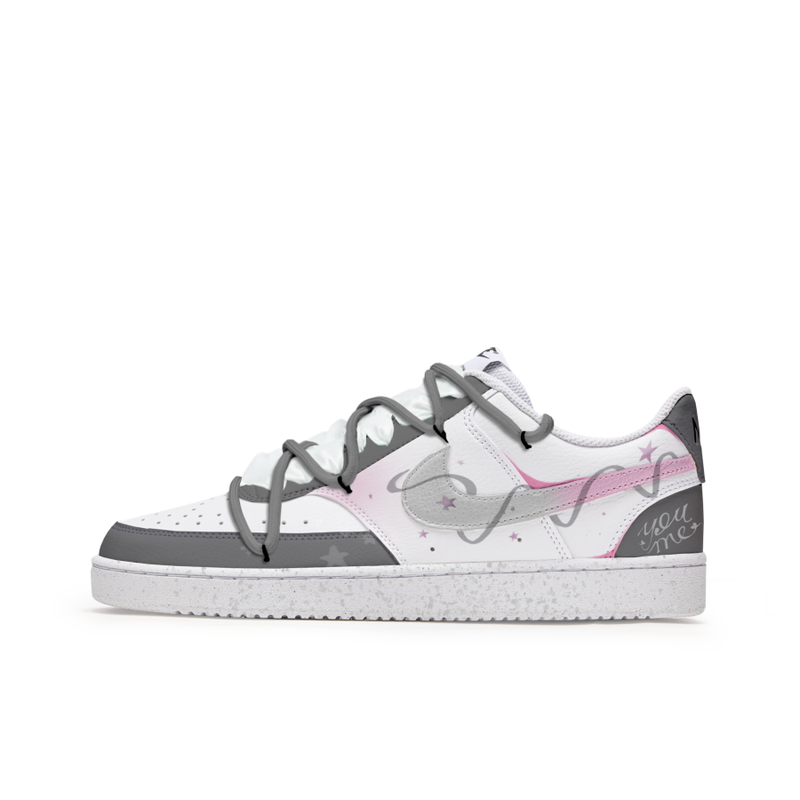 Nike Nike Court Vision 1 Box, You And Me Slip Resistant Abrasion Resistant Low top Skateboard Shoes Men's Gray Pink