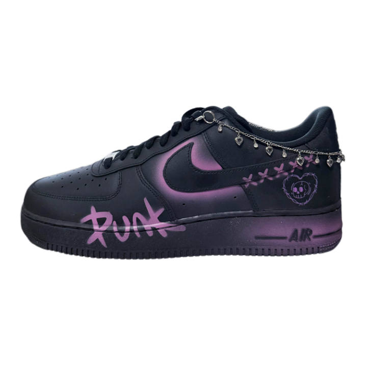 Nike Nike Air Force 1 Mist Low top Skateboard Shoes Men's Black Pink
