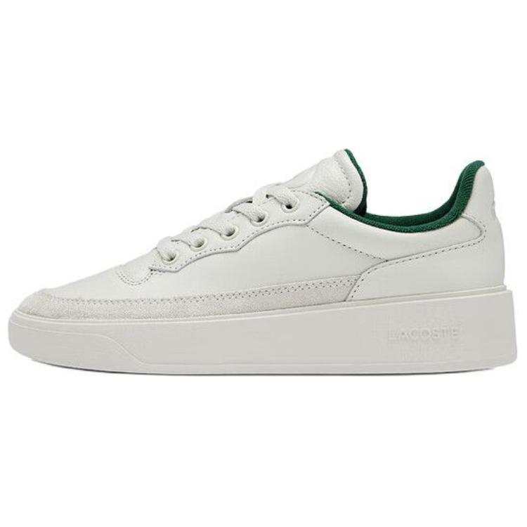 LACOSTE Cow Leather Low top Skateboard Shoes Women's Ecru