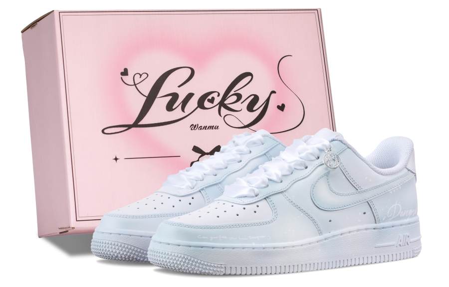 Nike Nike Air Force 1 Frozen Slip Resistant Abrasion Resistant Low top Skateboard Shoes Women's Light Blue