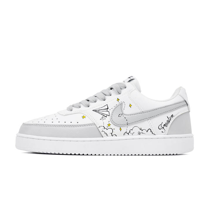 Nike Nike Court Vision Starwing Paper Wings Cushioning Low top Skateboard Shoes Men's Cream Gray