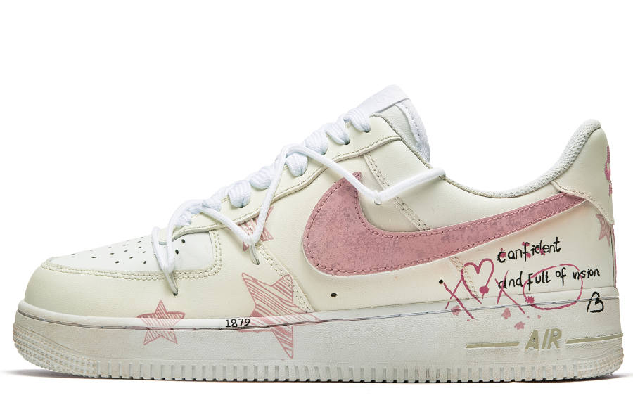Nike Nike Air Force 1 Free Panda Lucky Sign Anti-Slip Wear-Resistant Low-Top Skateboard Shoes Men's Beige Pink