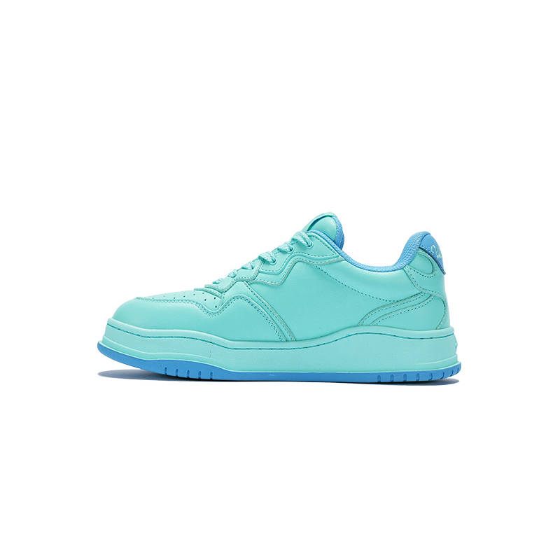 WANDER AROUND Top Grain Cow Leather Height Increasing Slip Resistant Low top Skateboard Shoes Women's Blue