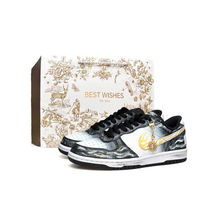 Nike Nike Big Wadi Abrasion Resistant Height Increasing Low top Skateboard Shoes Men's Black White