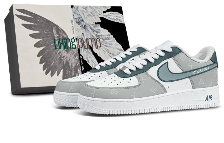 Nike Nike Air Force 1 Synthetic Leather Coverage Low top Skateboard Shoes Unisex Gray