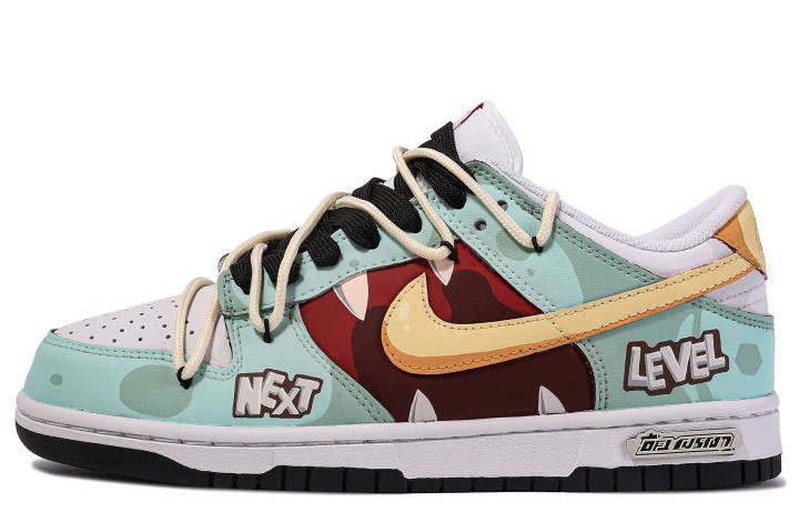 Nike Nike Dunk Low top Skateboard Shoes Men's Green Red Yellow