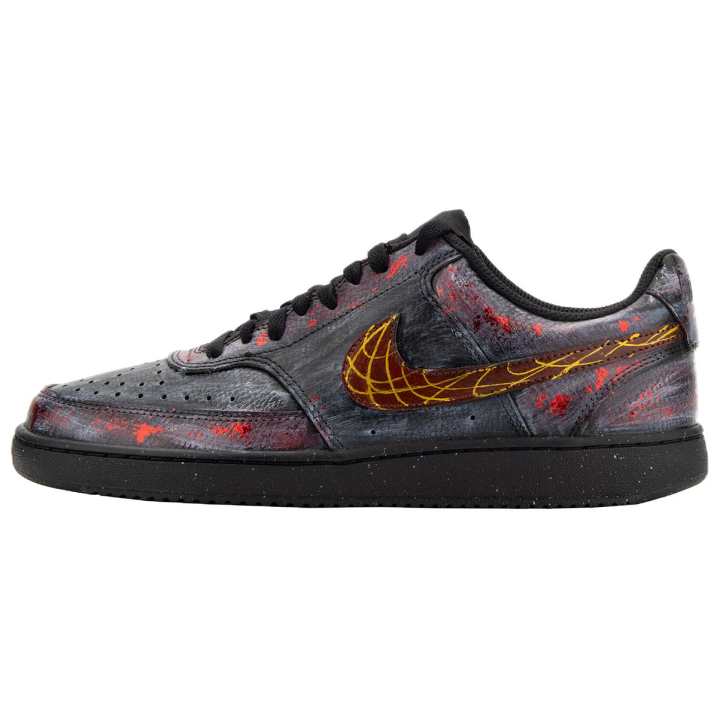 Nike Nike Court Vision Low Abrasion Resistant Low top Skateboard Shoes Unisex Black Red