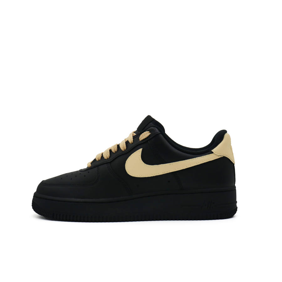 Nike Nike Air Force 1 Leather Abrasion Resistant Abrasion Resistant Low top Skateboard Shoes Unisex Black